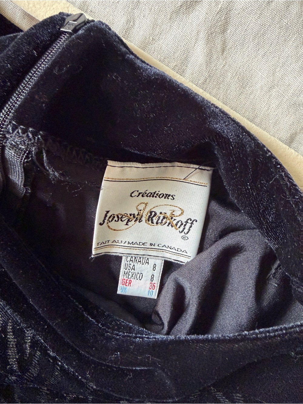 Vintage Joseph Ribkoff Black Velvet Slip Maxi Dress small - Picture 9 of 17